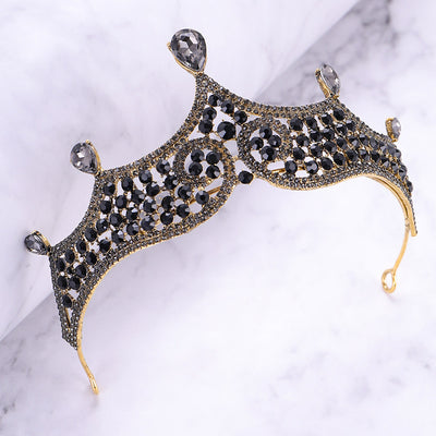 Retro Baroque Black royale Decorative Crown