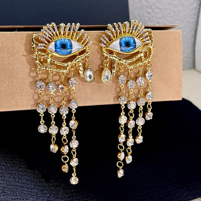Vintage Artificial Crystal Earrings