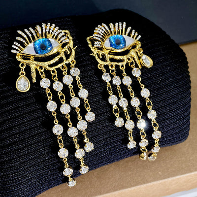 Vintage Artificial Crystal Earrings