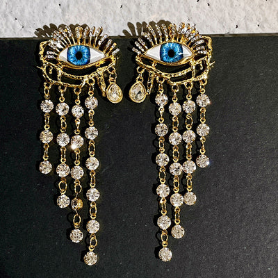 Vintage Artificial Crystal Earrings