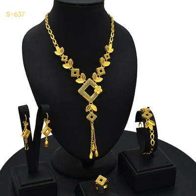 24K Gold Women's Bridal Jewelry Suit