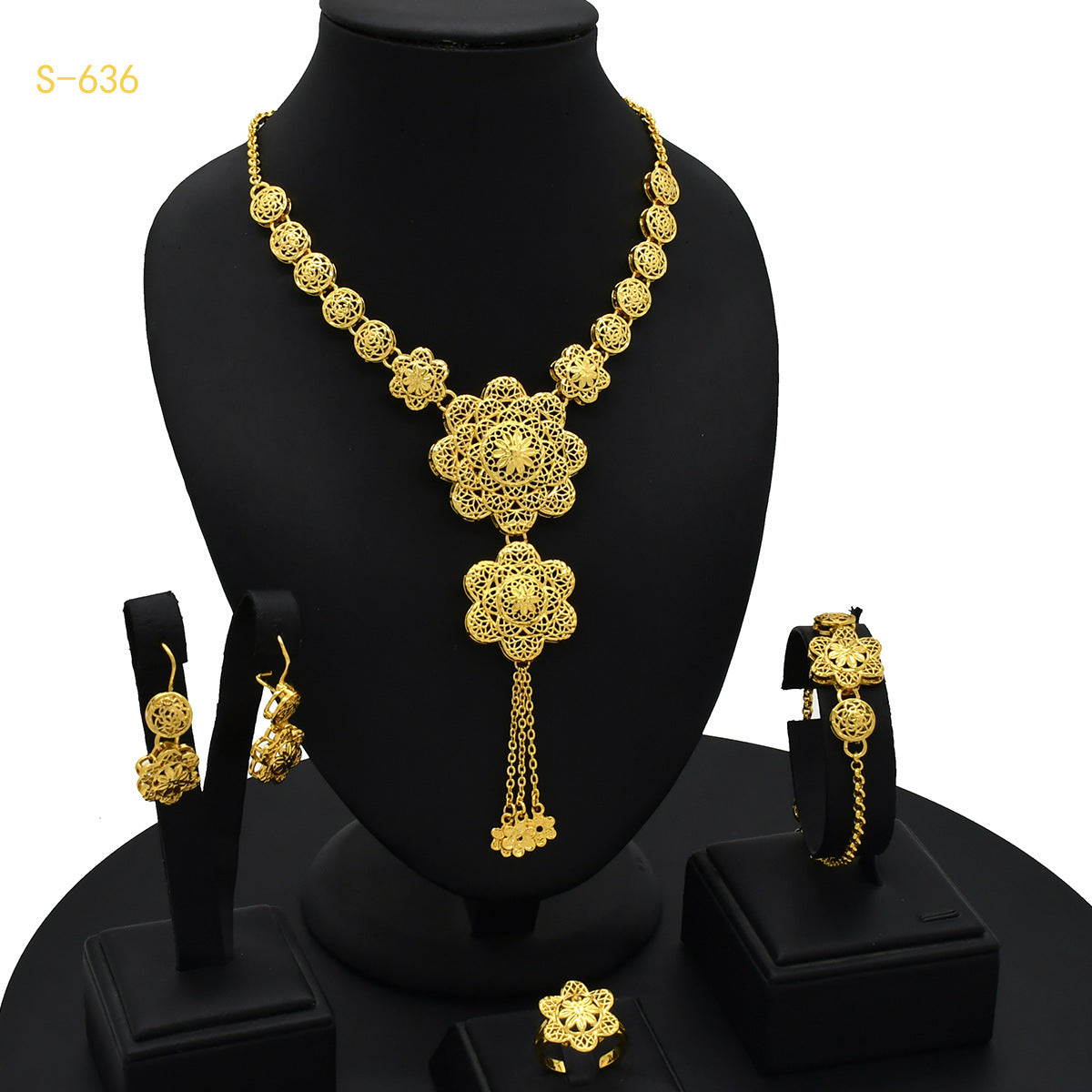 24K Gold Women's Bridal Jewelry Suit