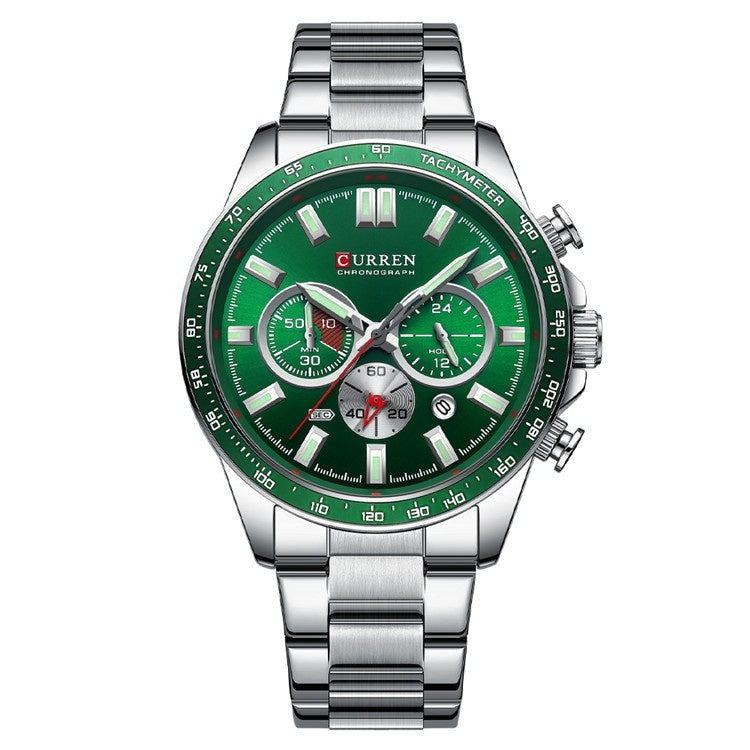Waterproof Calendar Steel Quartz Watch