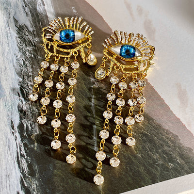 Vintage Artificial Crystal Earrings