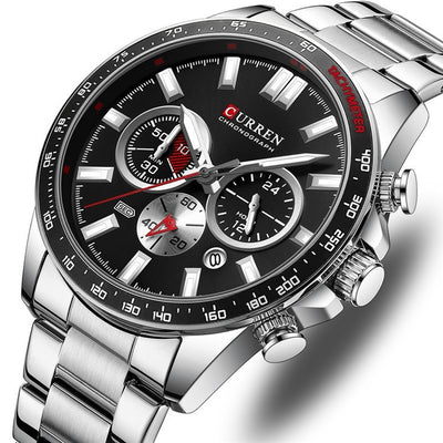 Waterproof Calendar Steel Quartz Watch